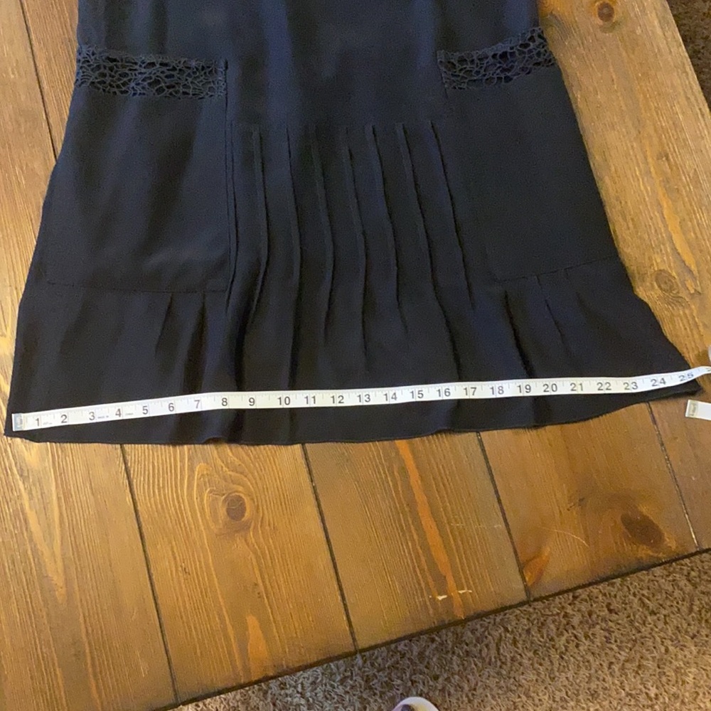 Rag and Bone Silk Dress with Crochet Netting Detail at Neck and Pockets. - Picture 10 of 10